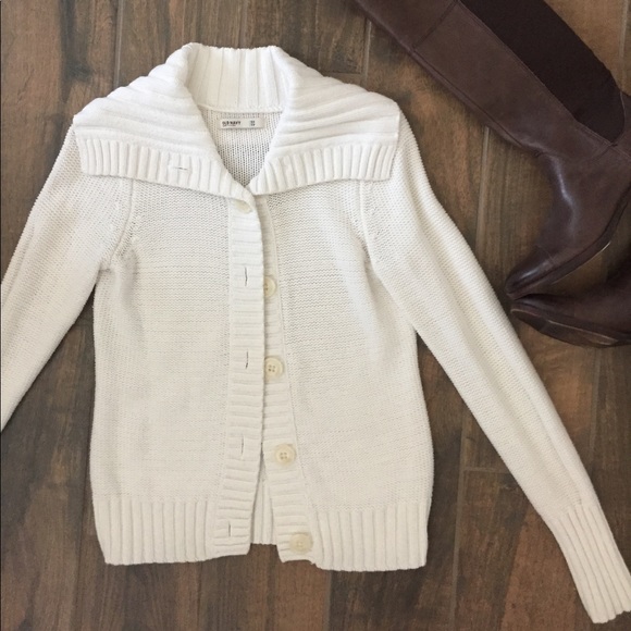 OLD NAVY cream button up sweater - Picture 4 of 4
